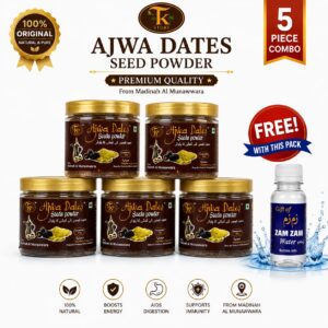 Ajwa Dates Seeds Powder From Madinah – Pack of 5