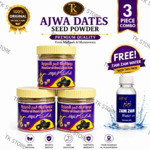 Ajwa Dates Seeds Powder 100g Pack Of 3 Original From Madinah Munavvara Saudi Arabia | Natural Herbal Supplement